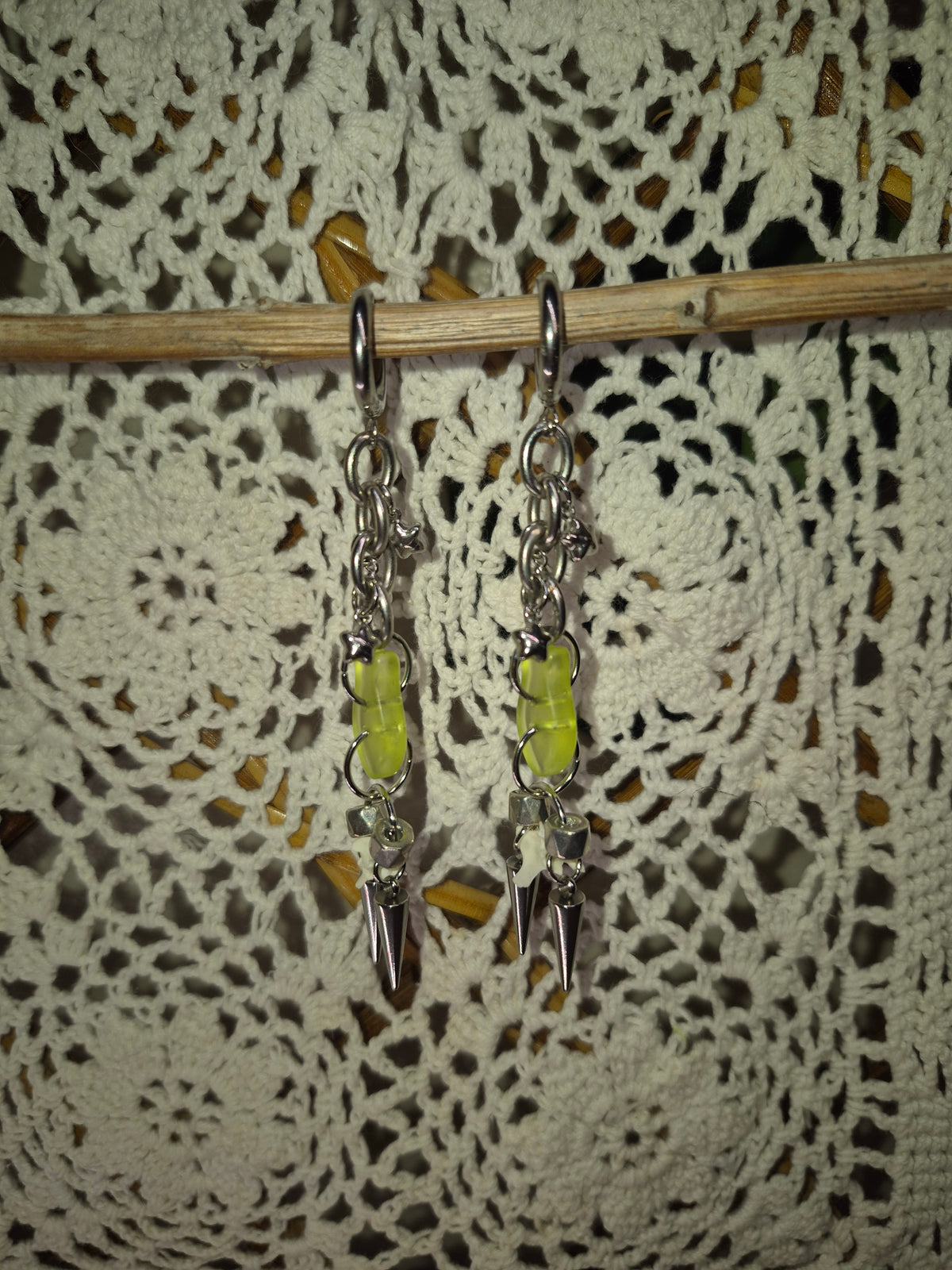 Rattlesnake Vertebrae Fish Spike Earrings