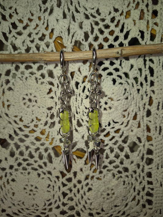 Rattlesnake Vertebrae Fish Spike Earrings