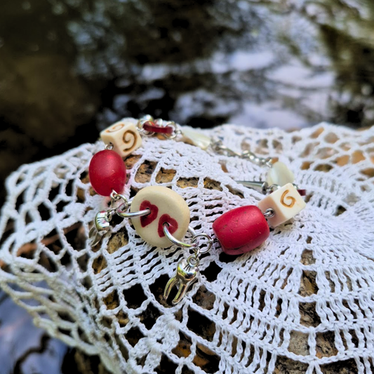 Ceramic Heart Button Bracelet