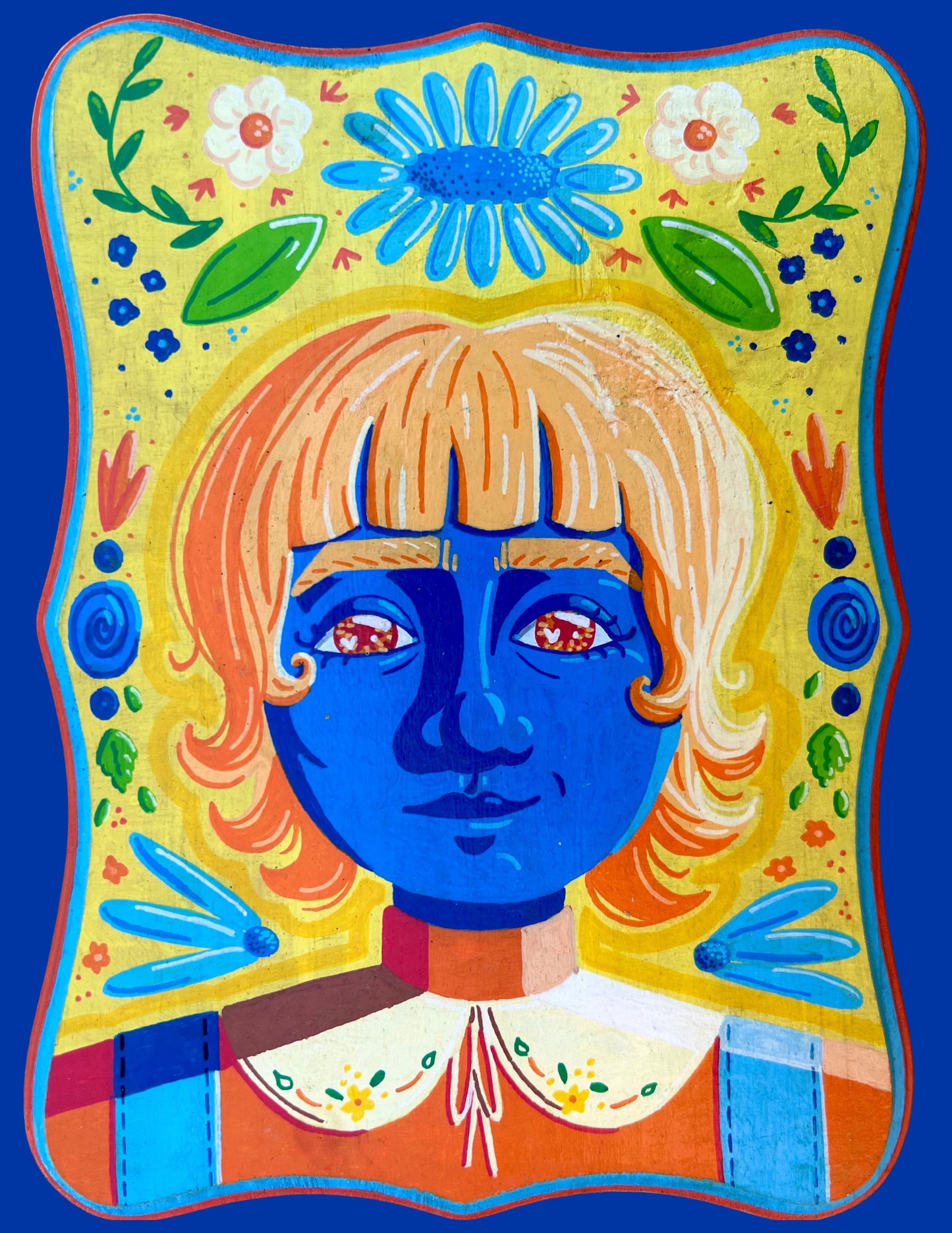 Blue Girl Print