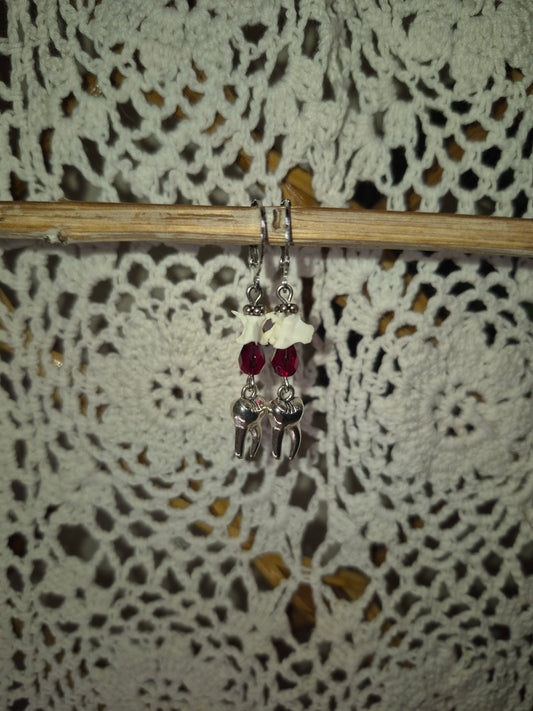 Rattlesnake Vertebrae Tooth Earrings