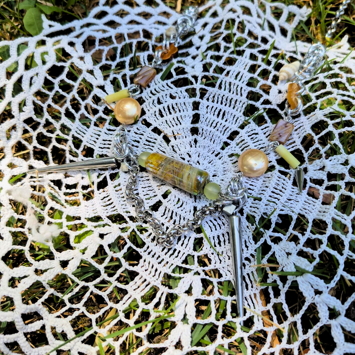 Yellow Spike Necklace