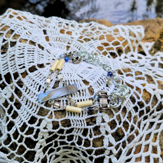 Blue Chainmail Bracelet