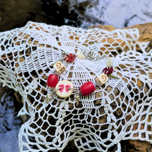 Ceramic Heart Button Bracelet