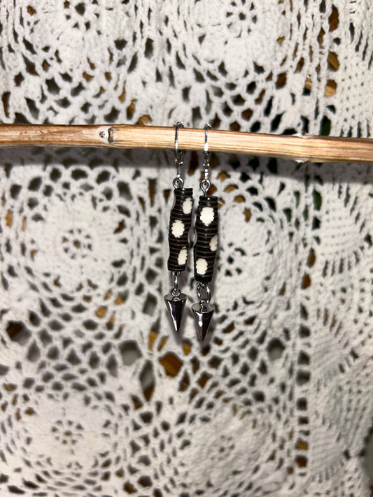 Black and White Spike Earrings