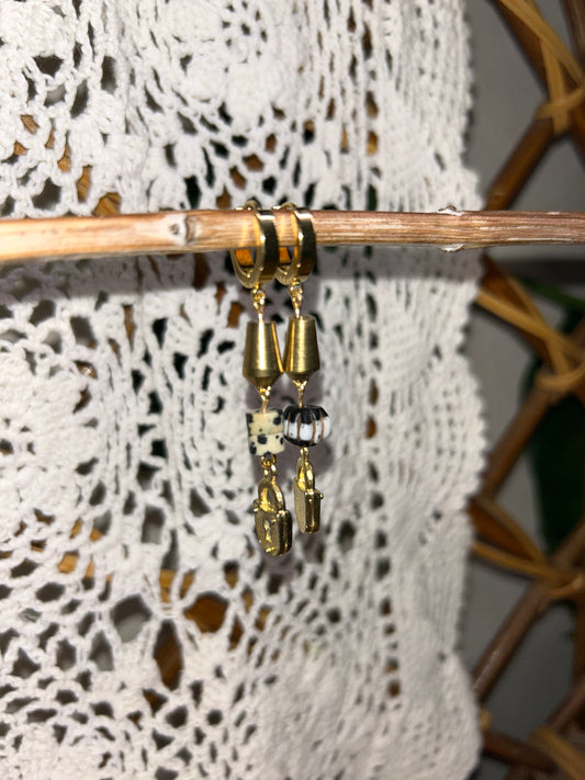 Gold Lock Earrings